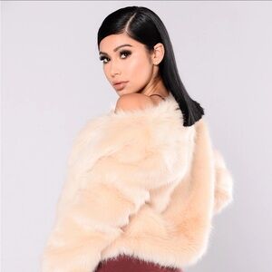 Fashion Nova Franchesca Fur Jacket-Natural